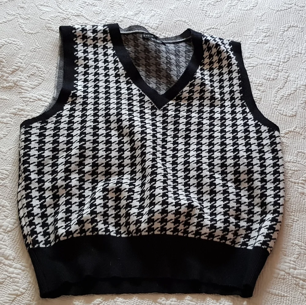Shein houndstooth sweater vest - Picture 3 of 8